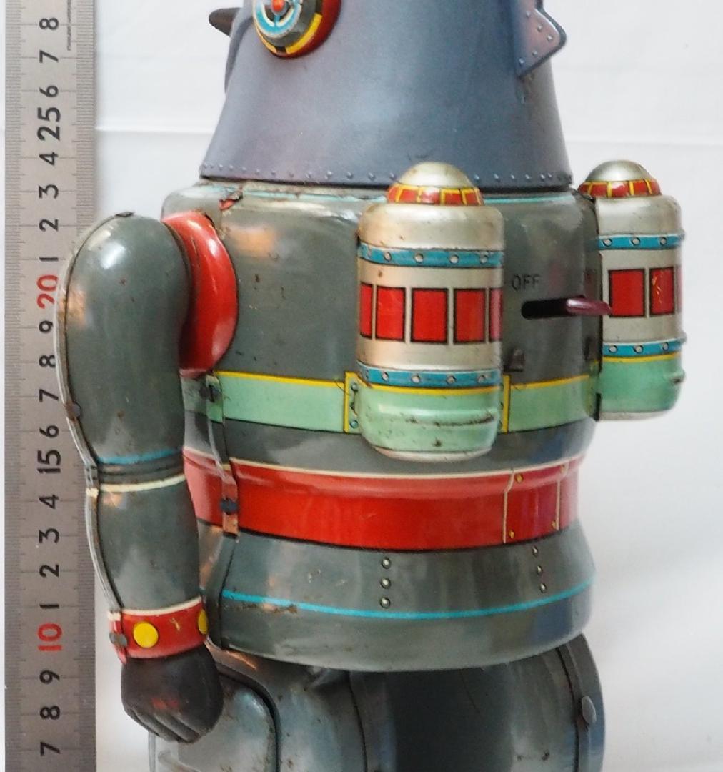 野村【鉄人28号 No.2 ブリキ電動歩行 動作不良】当時物TIN TOY 箱無