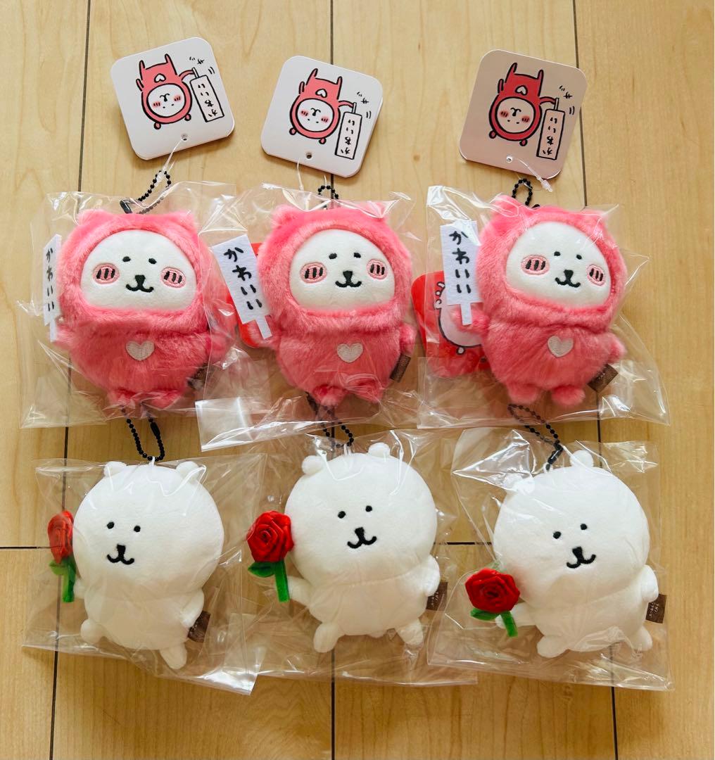 新品ローズなナガノのくま&「かわいい」札持ちハートなナガノのくまマスコット　6点