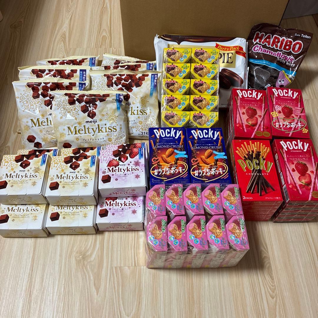 お菓子まとめ売り　チョコまとめ売り　メルティキッス　ポッキー　チョコマシュマロ等