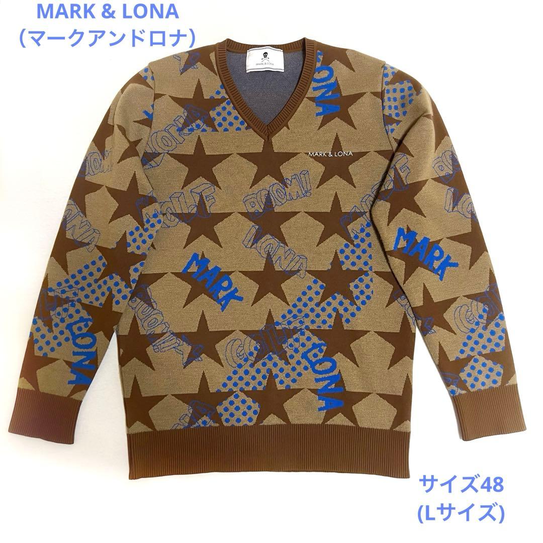 美品　MARK & LONA Vネックセーター　ゴルフウェア　Lサイズ