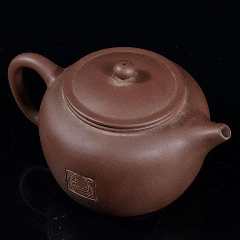 中国　紫砂　朱泥　急須　茶壷　陸羽一九八七年銘　V　R5346