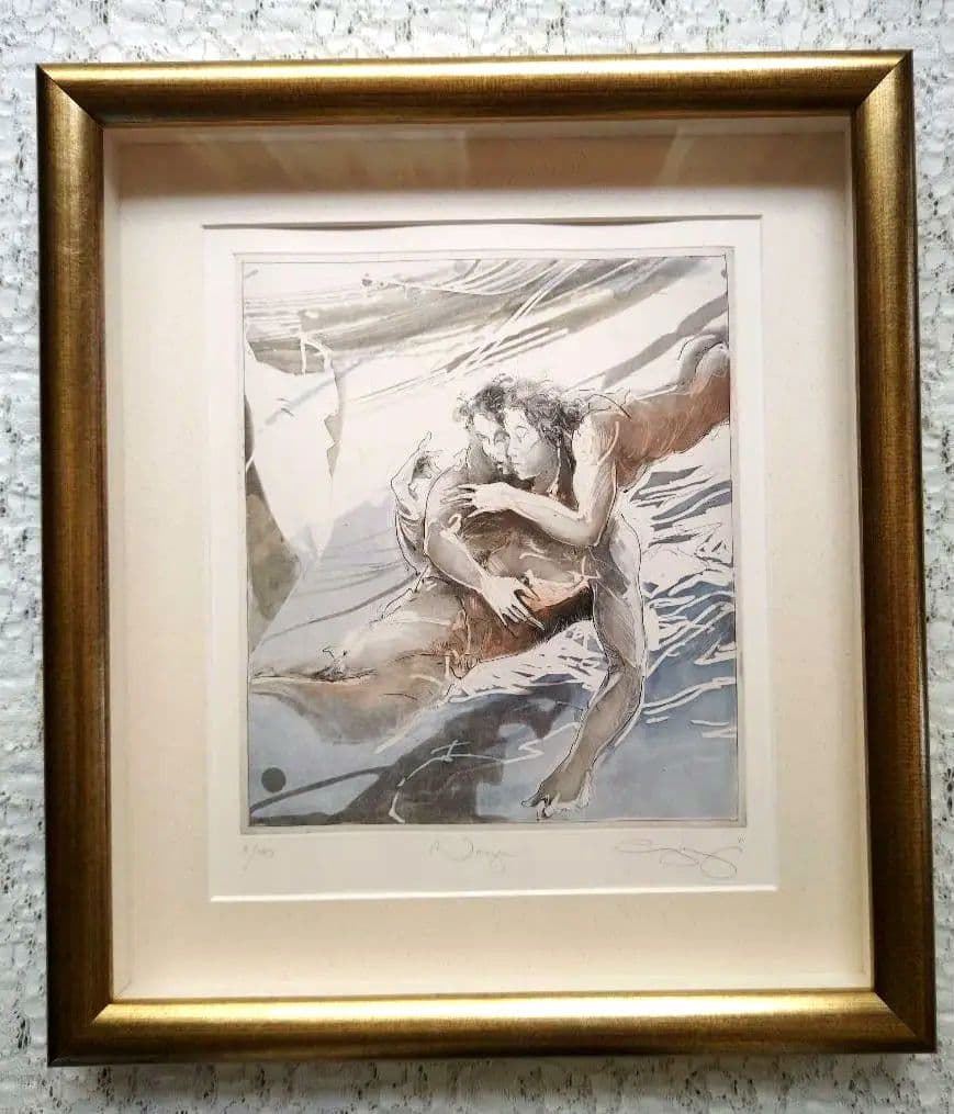 特価◯絵画　カラー銅版画　額装品
