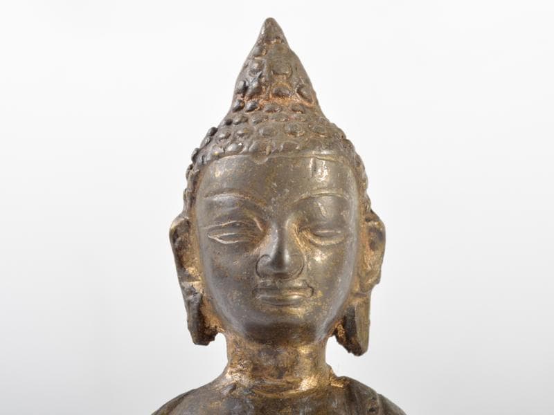 仏教美術　古銅塗金　チベット仏　仏像　C　R4615
