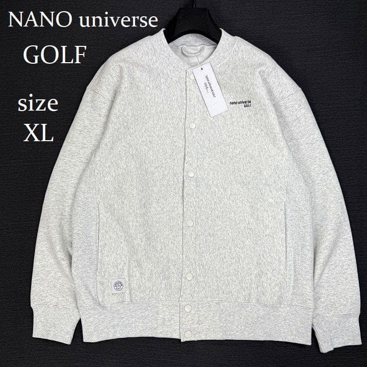 新品 ナノユニバース ゴルフ 裏起毛 スウェット ブルゾン スナップボタン XL