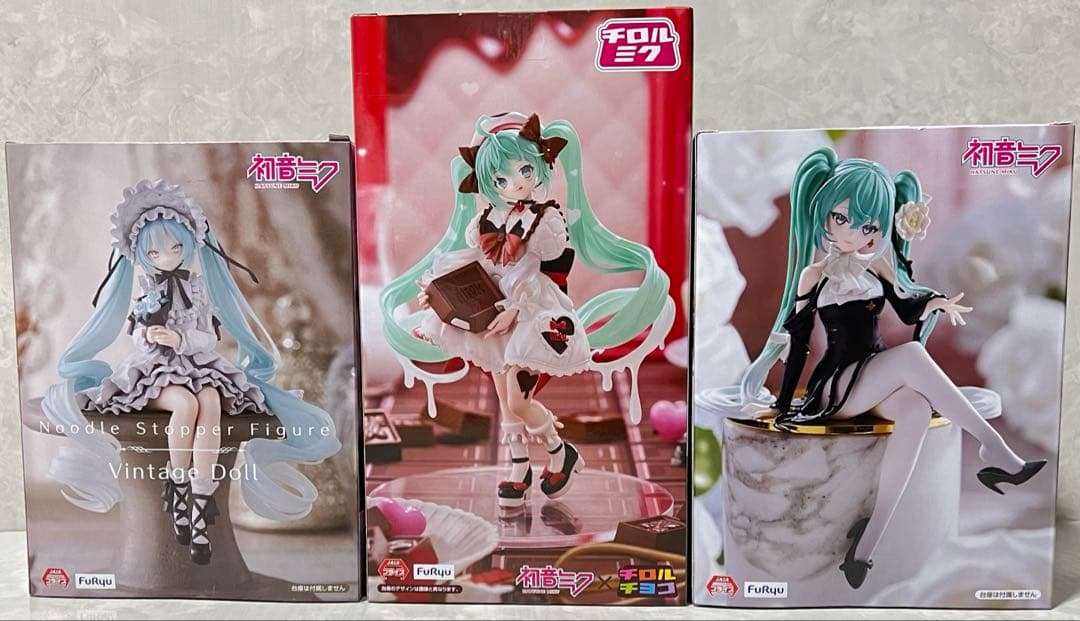 初音ミク　ヴィンテージドール&チロルミク&白薔薇　フィギュア3点セット