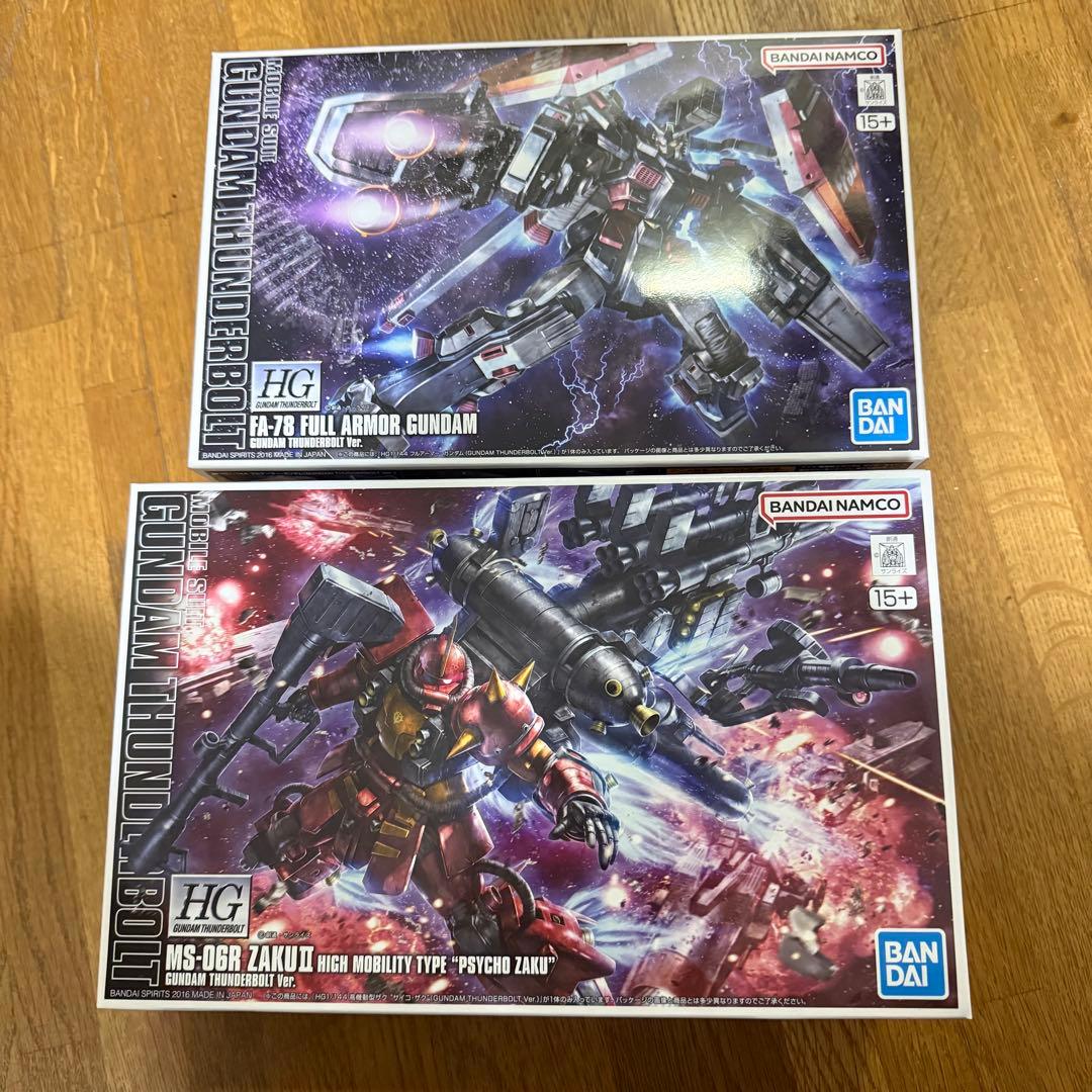 HG1/14フルアーマーガンダム サイコザク２体セットガンプラ　サンダーボルト