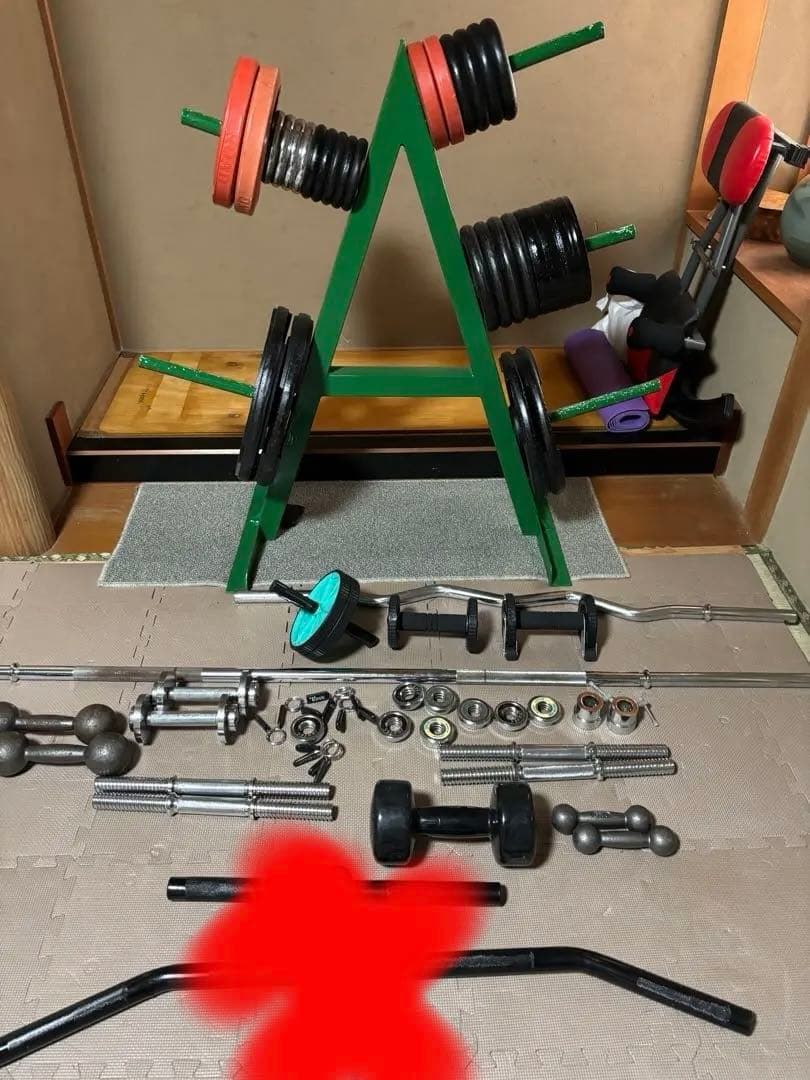 ウエイトセット プレート合計130kg付きダンベル バーベル