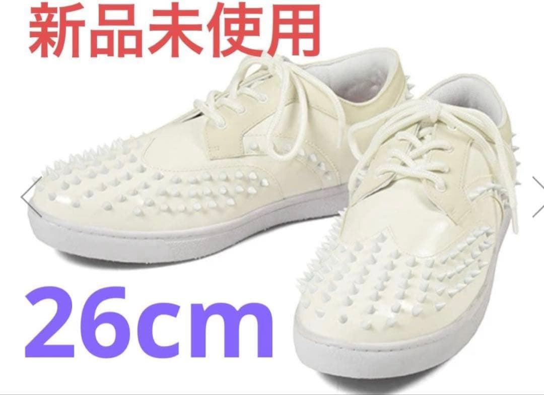 新品 ラッセルノ Russeluno スタッズ ゴルフシューズ 26cm 白