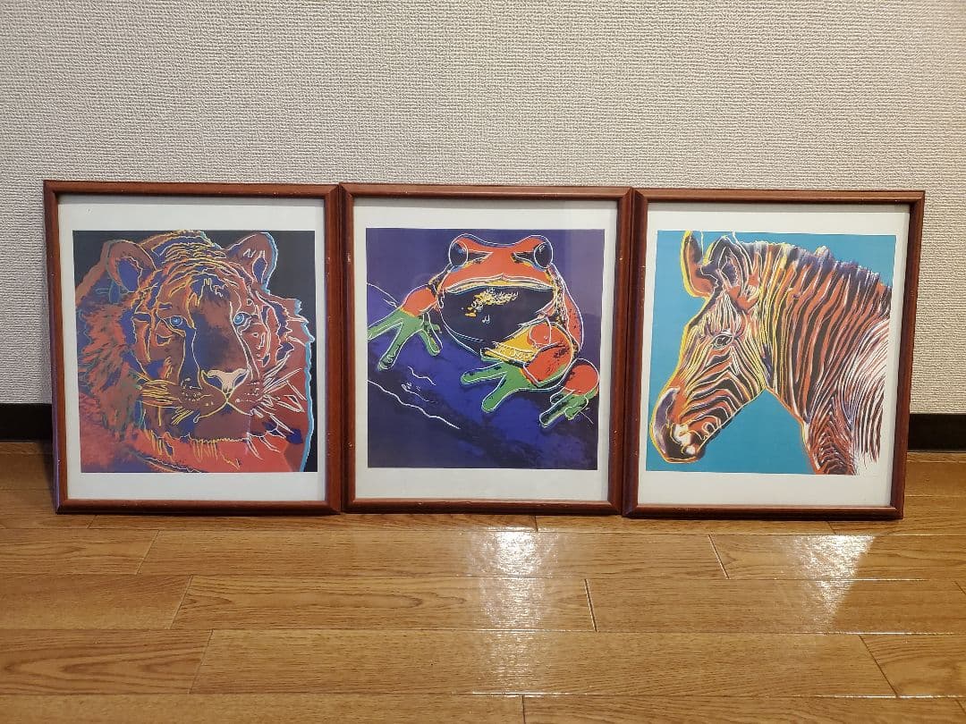 【レア】アンディウォーホル　動物シリーズ ポスター 額3種　AndyWarhol