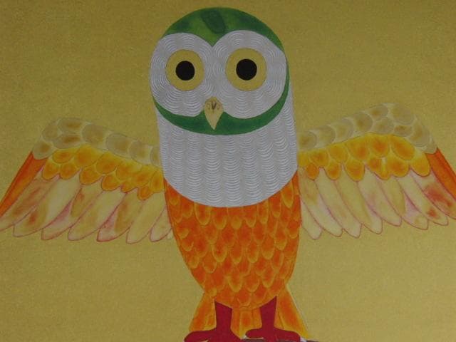 河嶋淳司、【梟】、希少な額装用画集より、新品額装付、状態良好