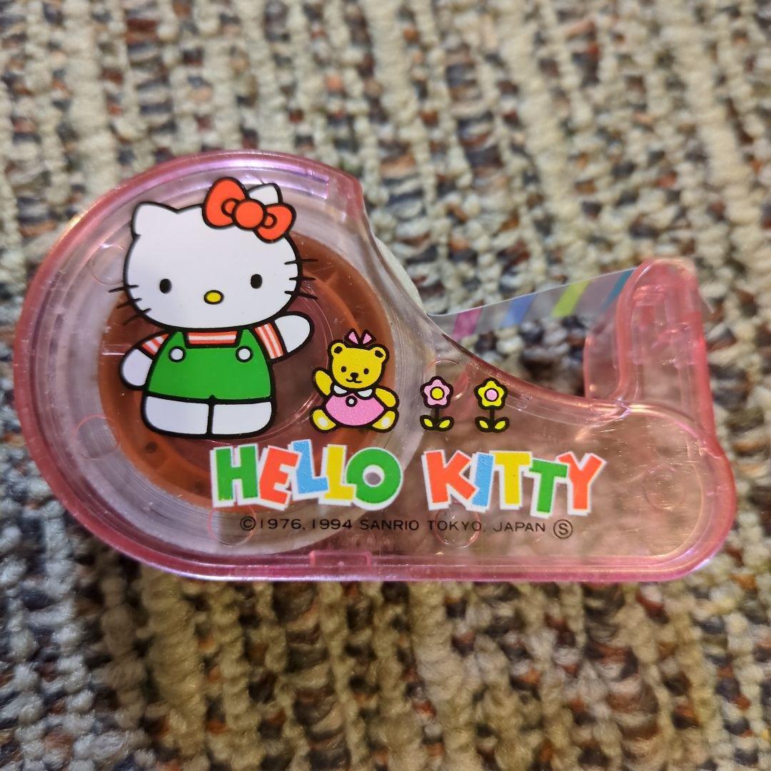 【匿名配送／SANRIO】1994年平成レトロキティセロハンテープケース