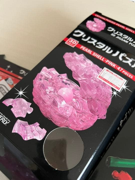 クリスタルパズル　パールシェルピンク　バラレッド　2つセット