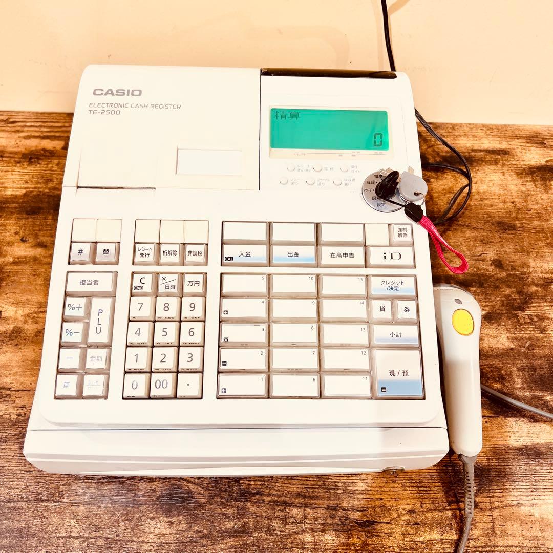 CASIO TE-2500 電子レジスター➕バーコードリーダー