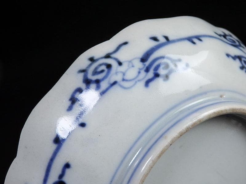 古伊万里　染錦　菖蒲に菊の図　４寸皿　４客　D870AS-BXo