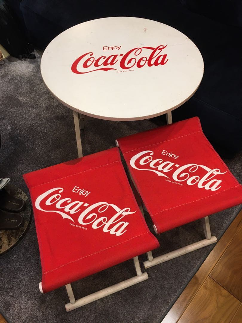 コカコーラ　テーブル　チェアー　セット　折り畳み