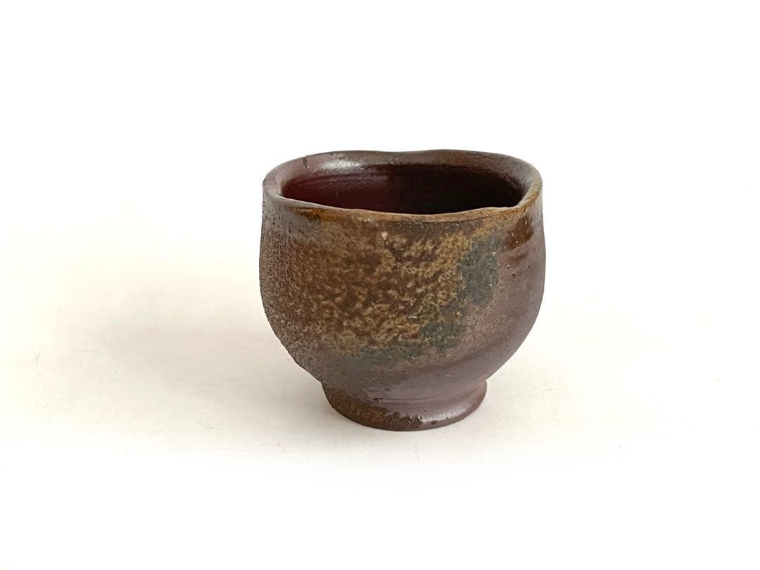 陶芸家　人間国宝　藤原雄　備前酒杯　ぐい呑　酒器　酒盃　備前焼　共箱