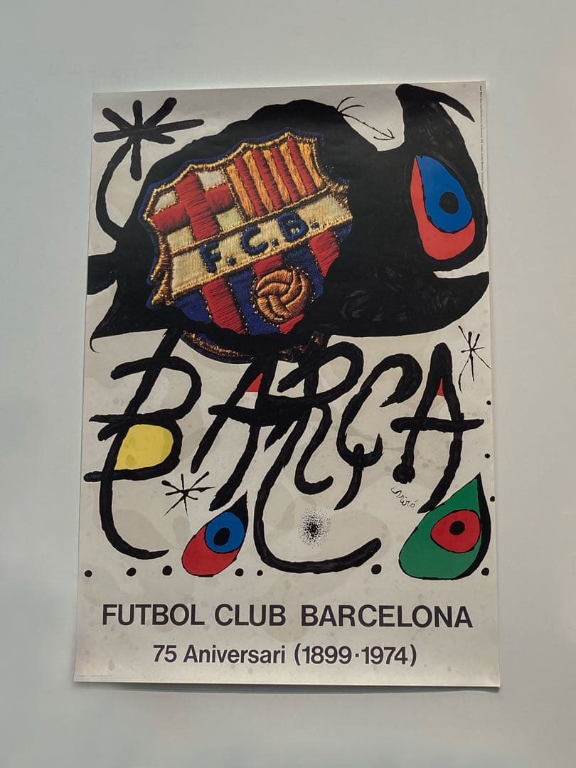 FC Barcelona 75 Aniversari ポスター★ジョアン・ミロ