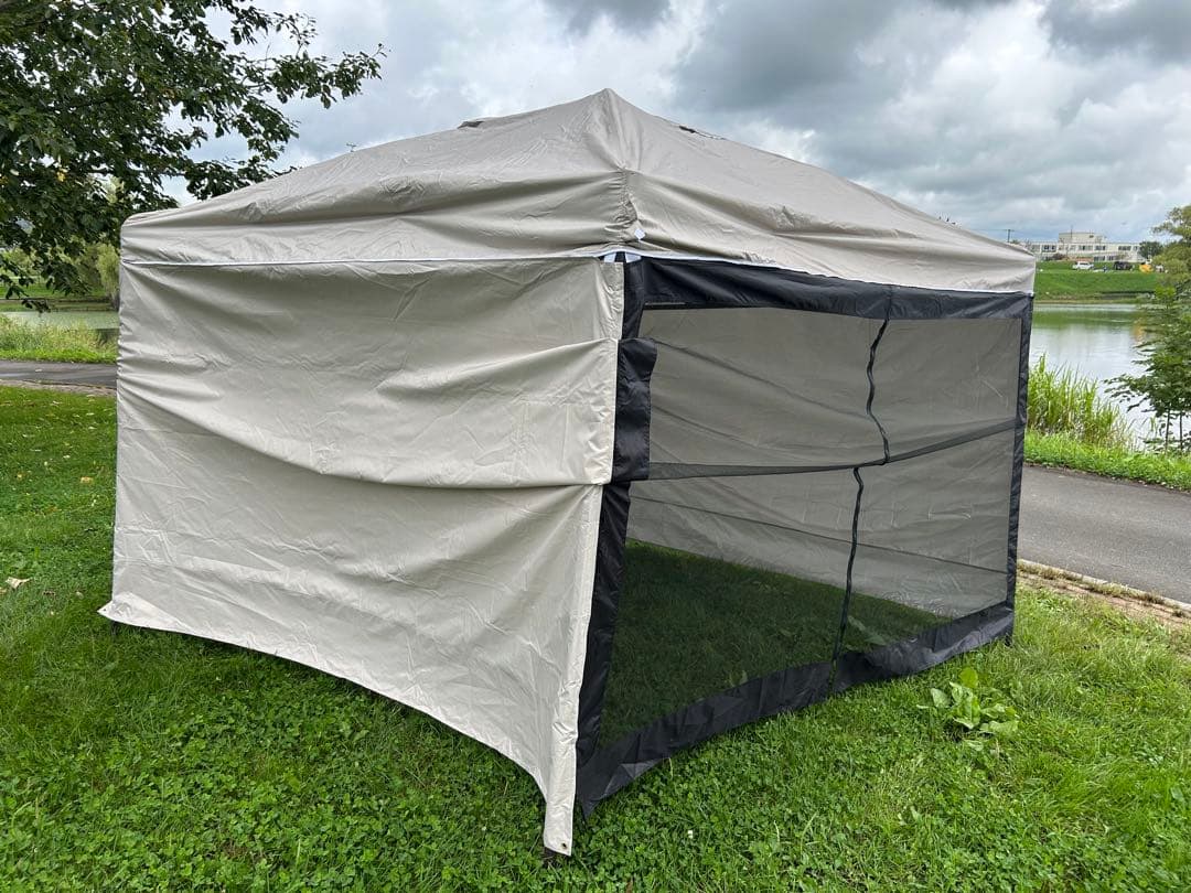 FIELDOOR ワンタッチタープテント3×3m サイド+ウォール/エントランス