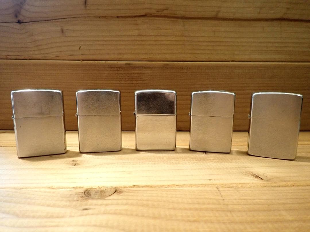 Zippoライター メタルシルバー オイルライター 5点まとめて