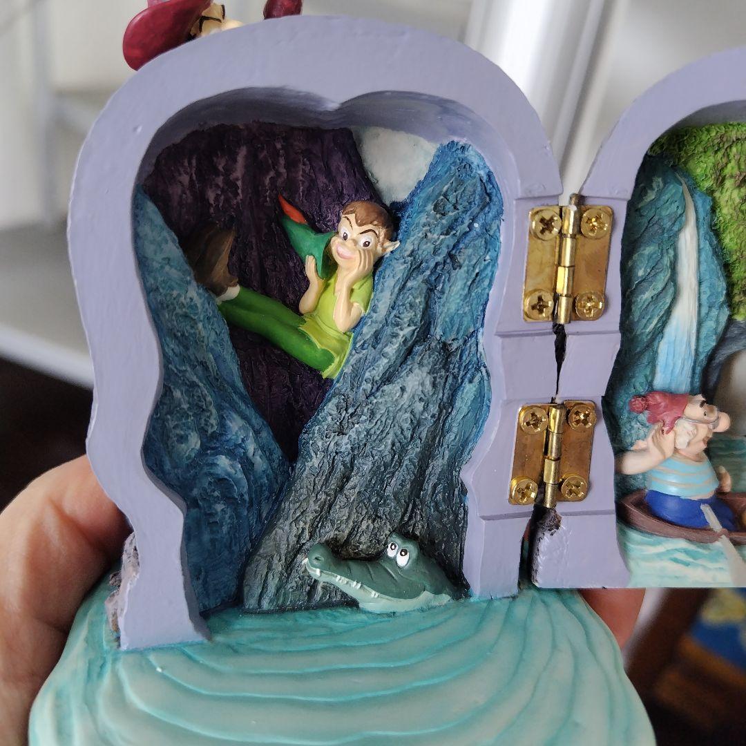 極美品！ディズニー NEVERLAND ピーターパンとフック船長　ドクロ置物