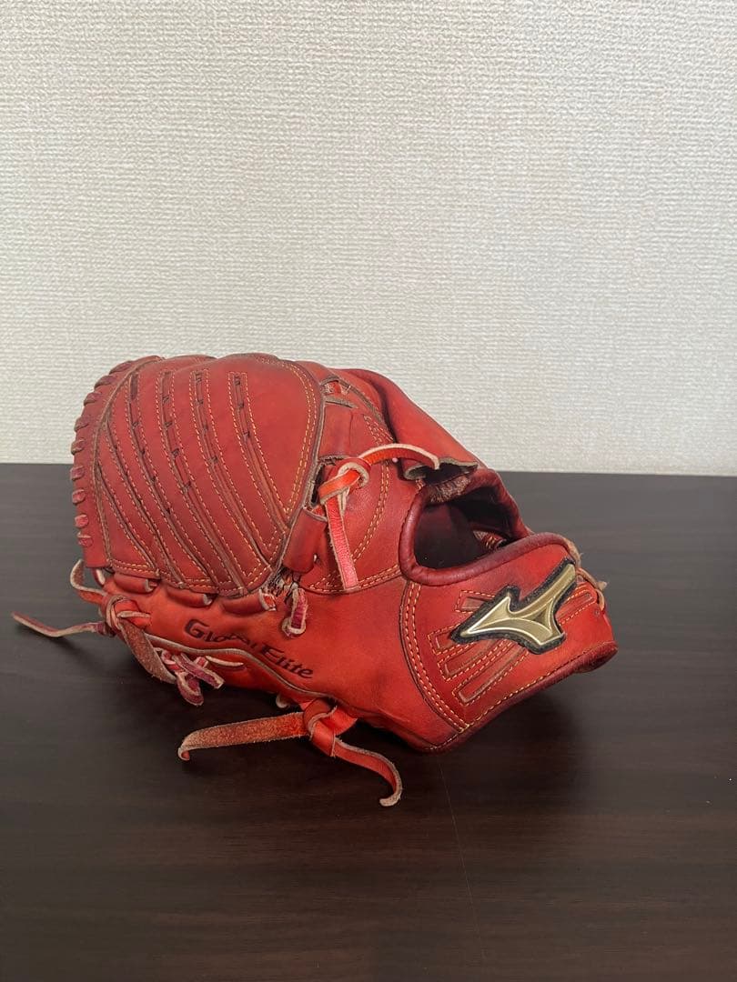ミズノ　グローバルエリート　硬式グローブ　 投手用　左投げ用　赤色(レッド)
