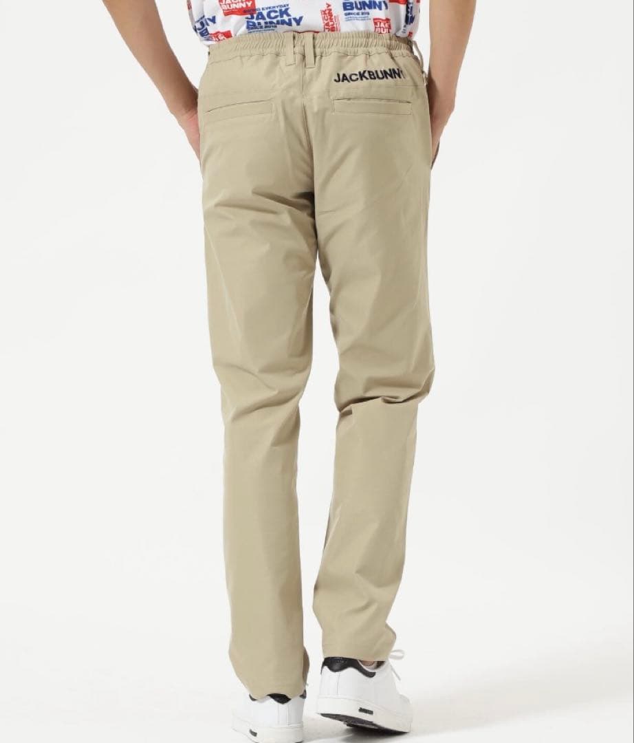 新品 パーリーゲイツ ジャックバニー ポリエステルツイルパンツ(4)M/ベージュ