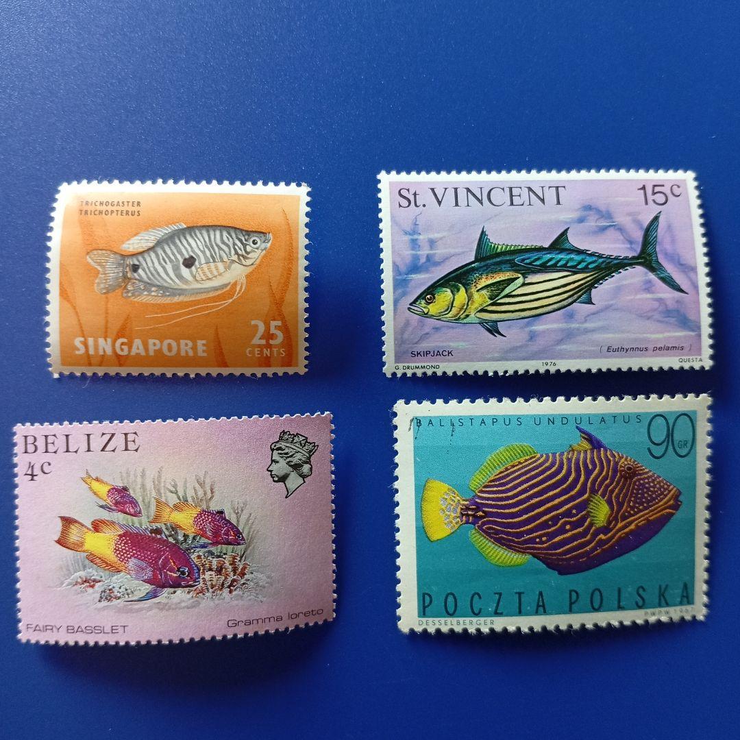 3771 外国切手 国々 魚類 海洋生物 シリーズ 22種 未使用