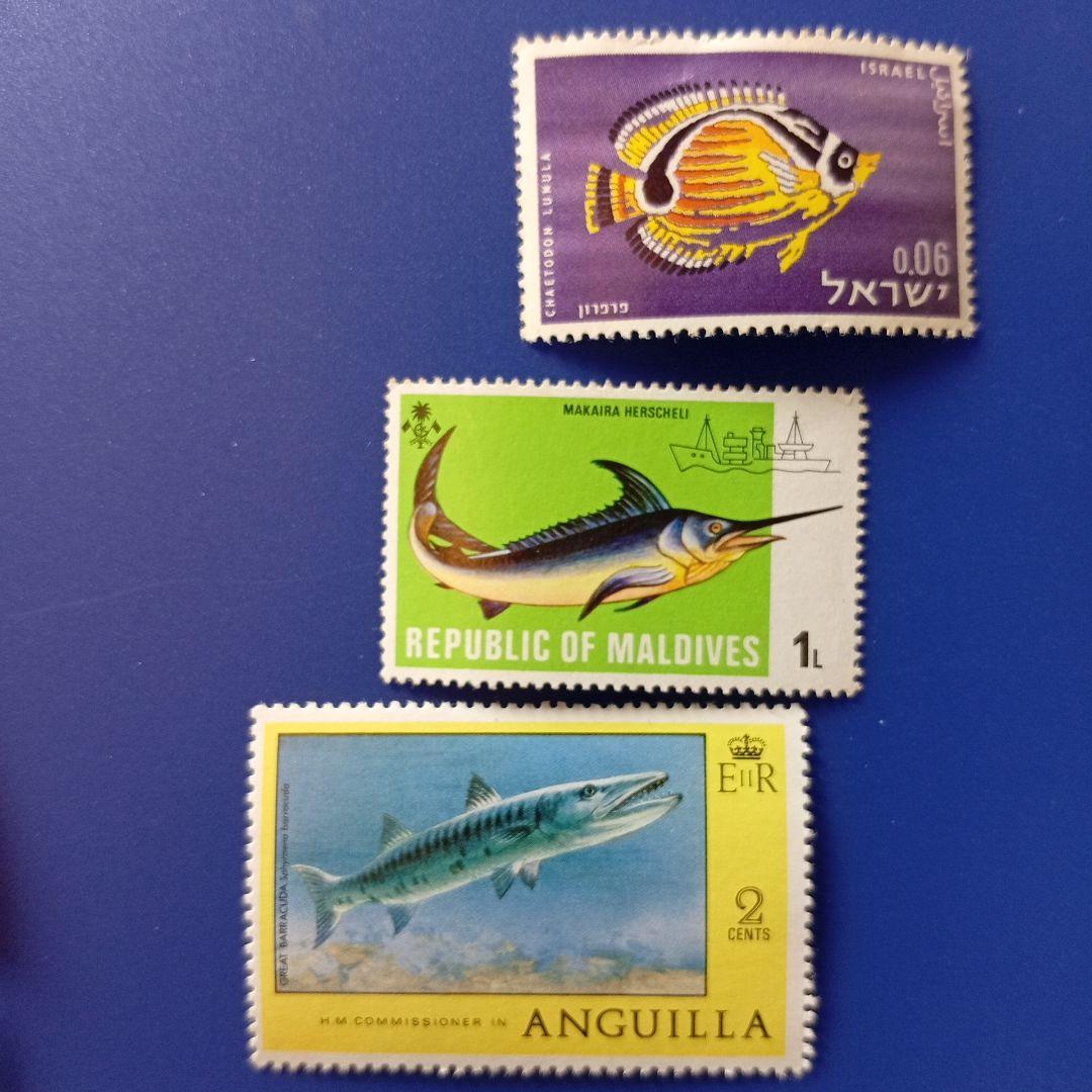 3771 外国切手 国々 魚類 海洋生物 シリーズ 22種 未使用