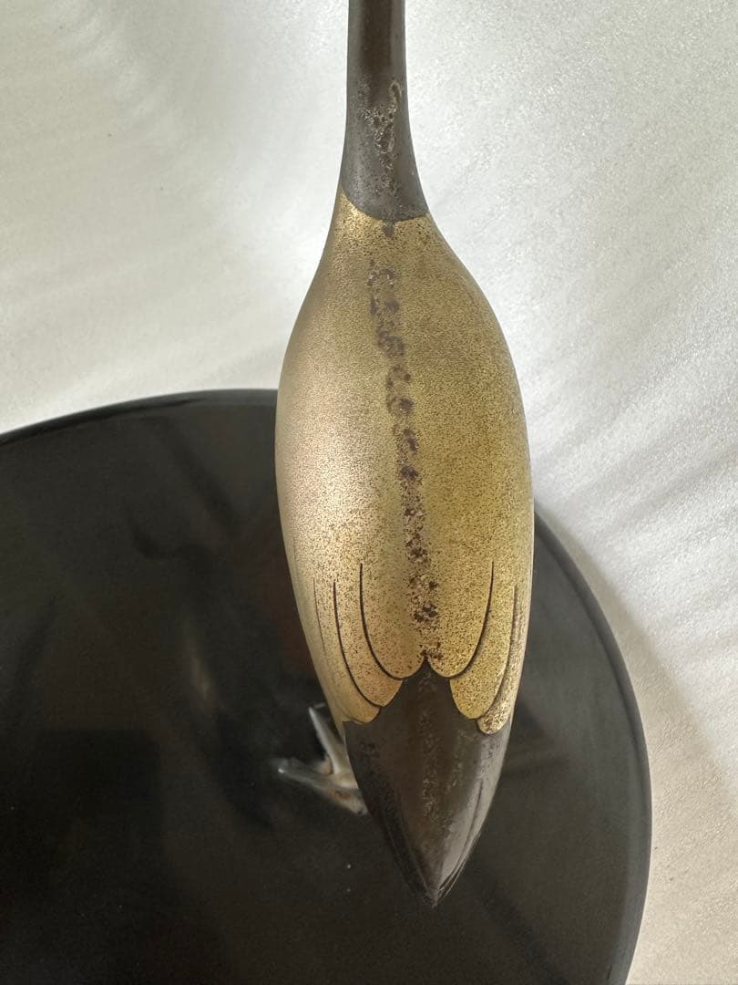 作家物 鶴　2羽 オブジェ　インテリア 高さ約29cm 銅製？