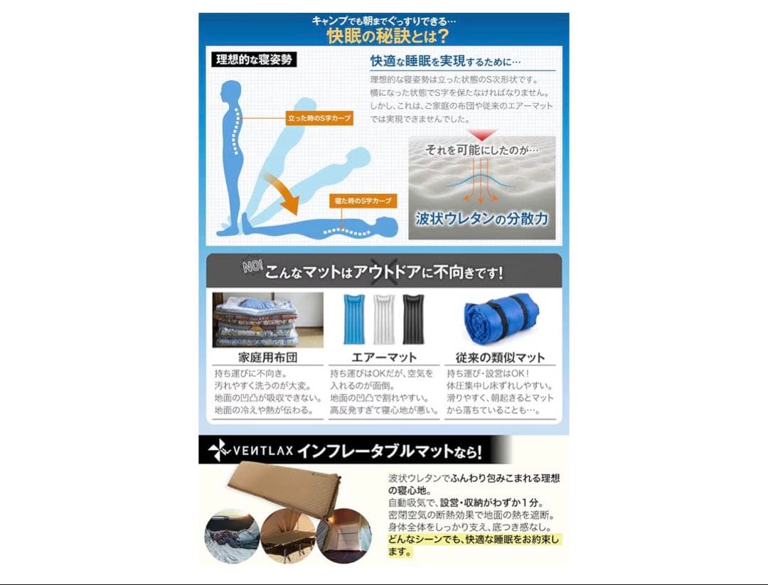 新品‼️ VENTLAX インフレーターマット　2個セット！‼️