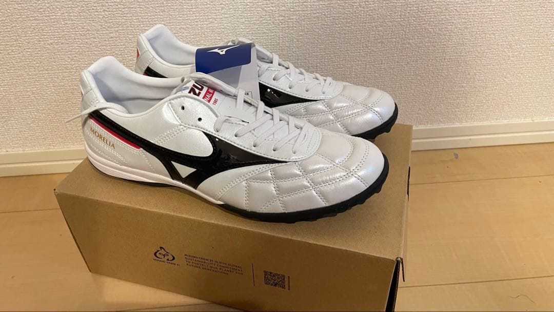 新品Mizuno Morelia ホワイト ブラック 27cmクロススティッチ