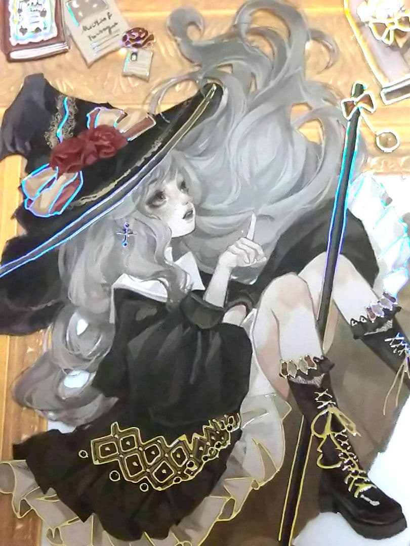J667＃暗涌之夜(镭射金)一木一横切り売り海外人物マステ女の子