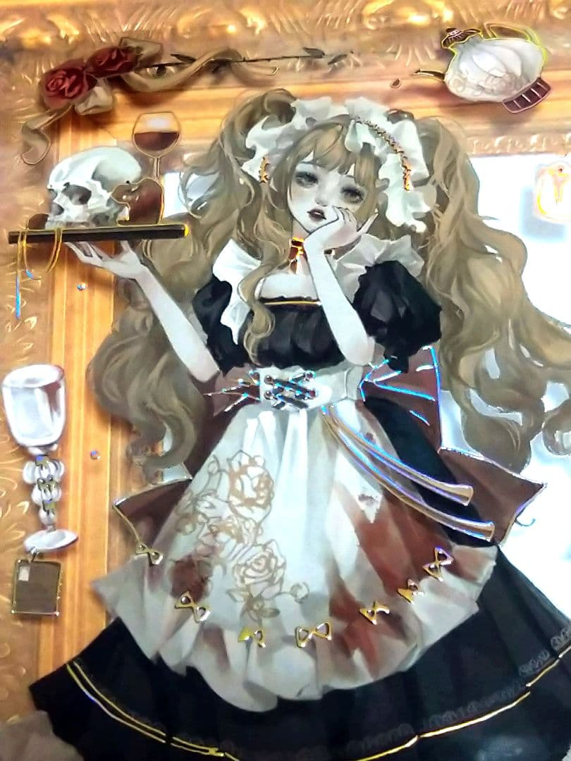 J667＃暗涌之夜(镭射金)一木一横切り売り海外人物マステ女の子