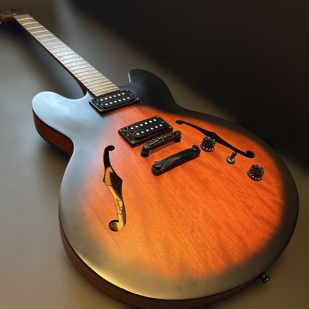 Epiphone セミアコ　dot studio マット仕上げ ギグバッグ付き