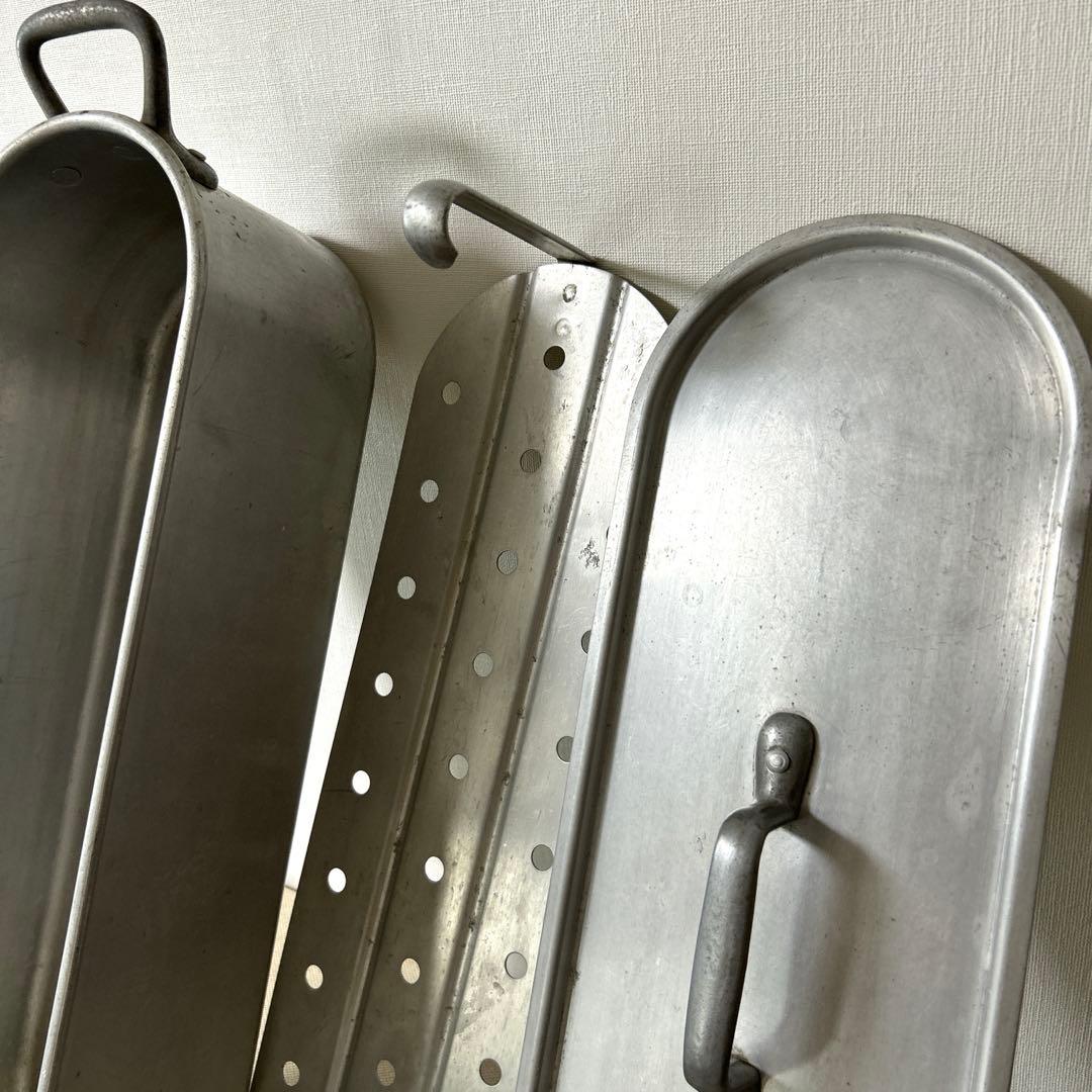 アルミ製フィッシュポット/サーモンポット 魚用蒸し器 フランス製 スチーマー