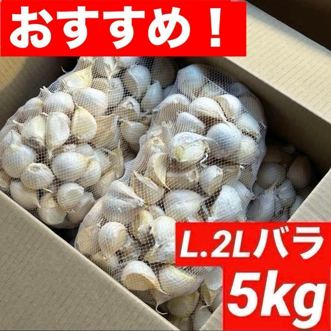 【お買い得セール】青森県 福地ホワイト にんにく L.2Lバラ 5kg 家庭用