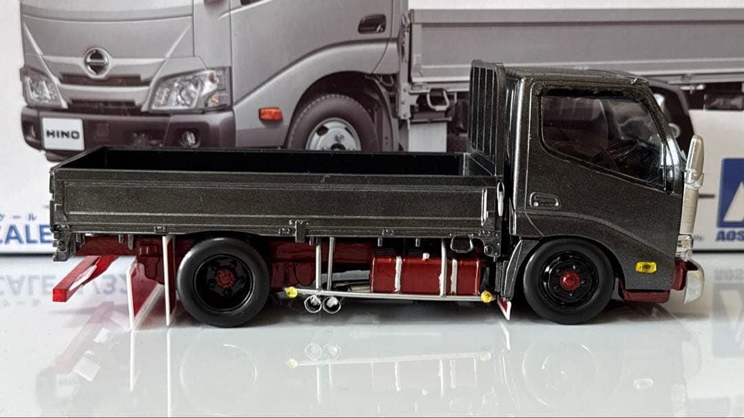 ひ*ろ様 楽プラ　デコトラ　デュトロ　平ボディ　アオシマプラモデル完成品　ケース