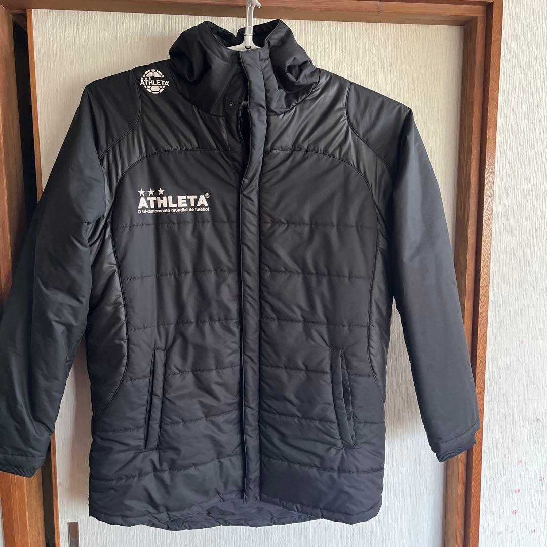 ATHLETA フード付き中綿ジャケット ブラック