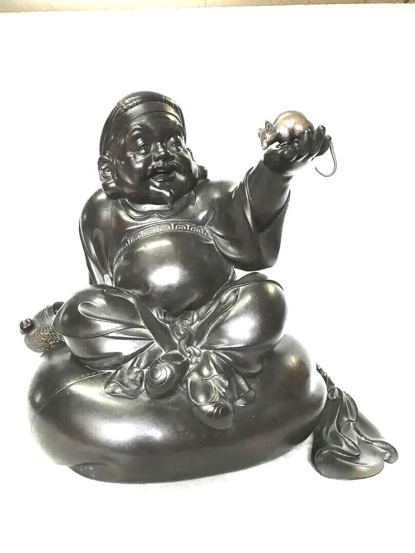 銅製：大黒天座像