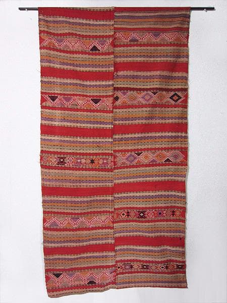 ★ラオスの刺繍布　70～80年前の古布　10　浮き織り　絣　アンティーク