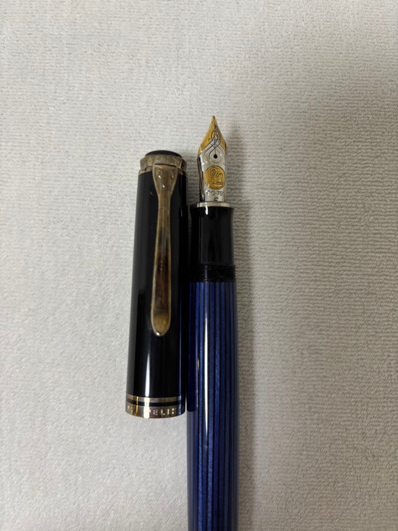 【万年筆】ペリカン スーベレーン M800 青縞　18C-750 F