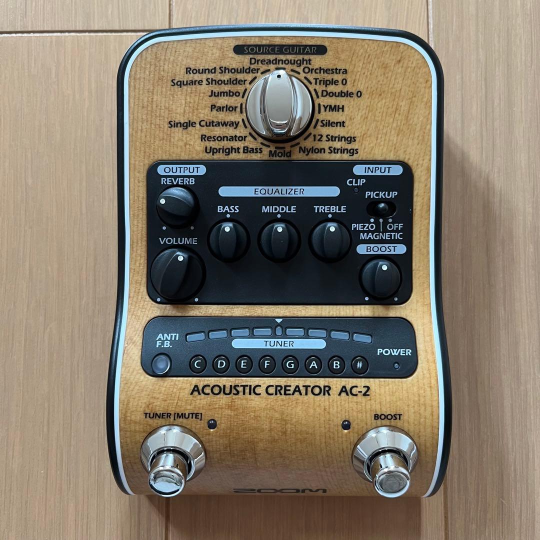 【ほぼ未使用品】ZOOM AC-2 アコースティックギター用 プリアンプ アコギ