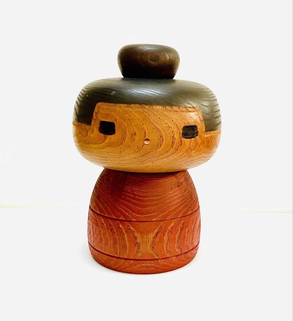 中古　こけし　人形　日本　木製　伝統　山中　三平　おだんご　女の子　S