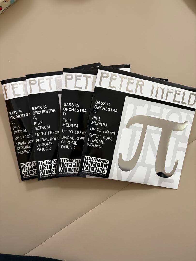 コントラバス弦　ピーター・インフェルド　Peter Infeldオケ弦4本セット