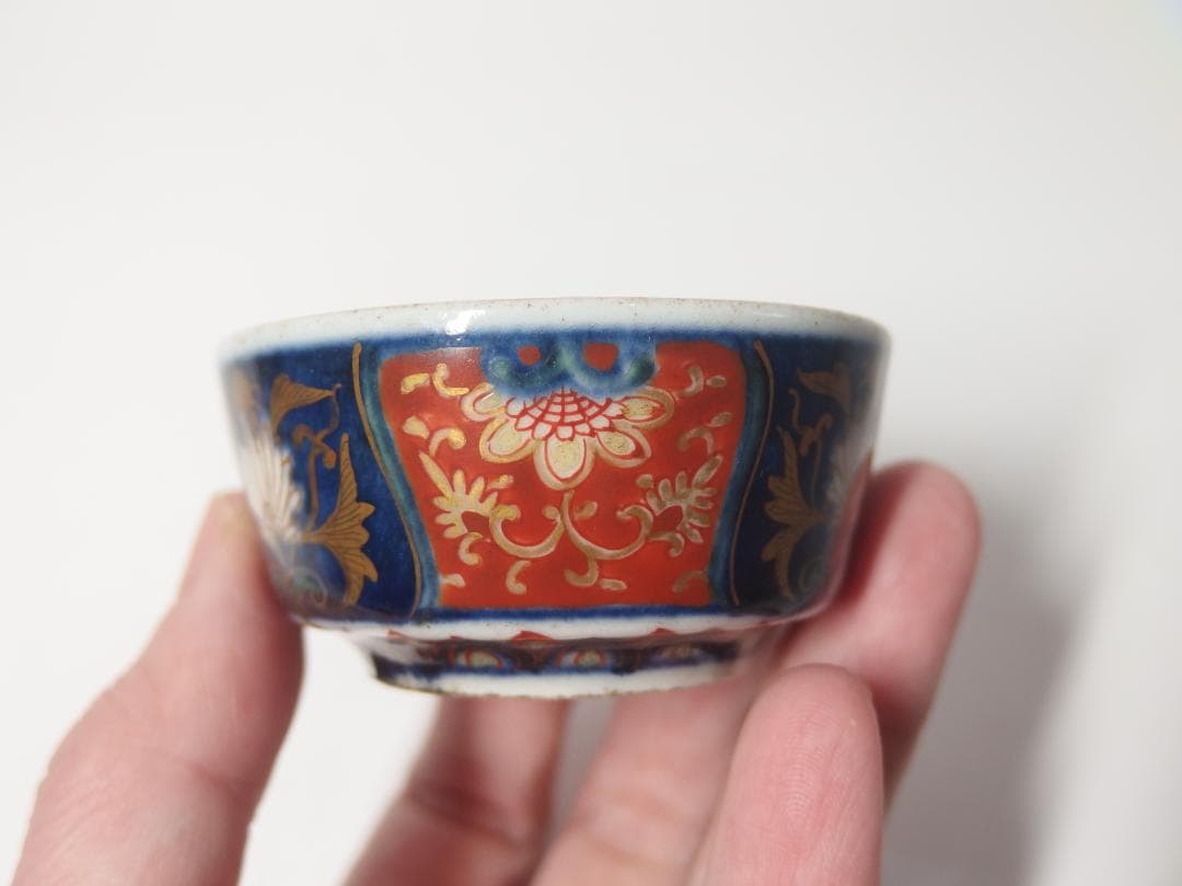 大聖寺錦手琴高仙人図酒盃/ぐいのみ/酒器/珍品！/金継ぎ材料