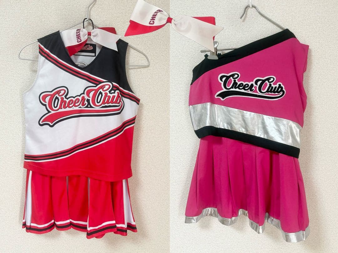 Cheer Club Lサイズ チアリーディング衣装 赤 ピンク2着セット