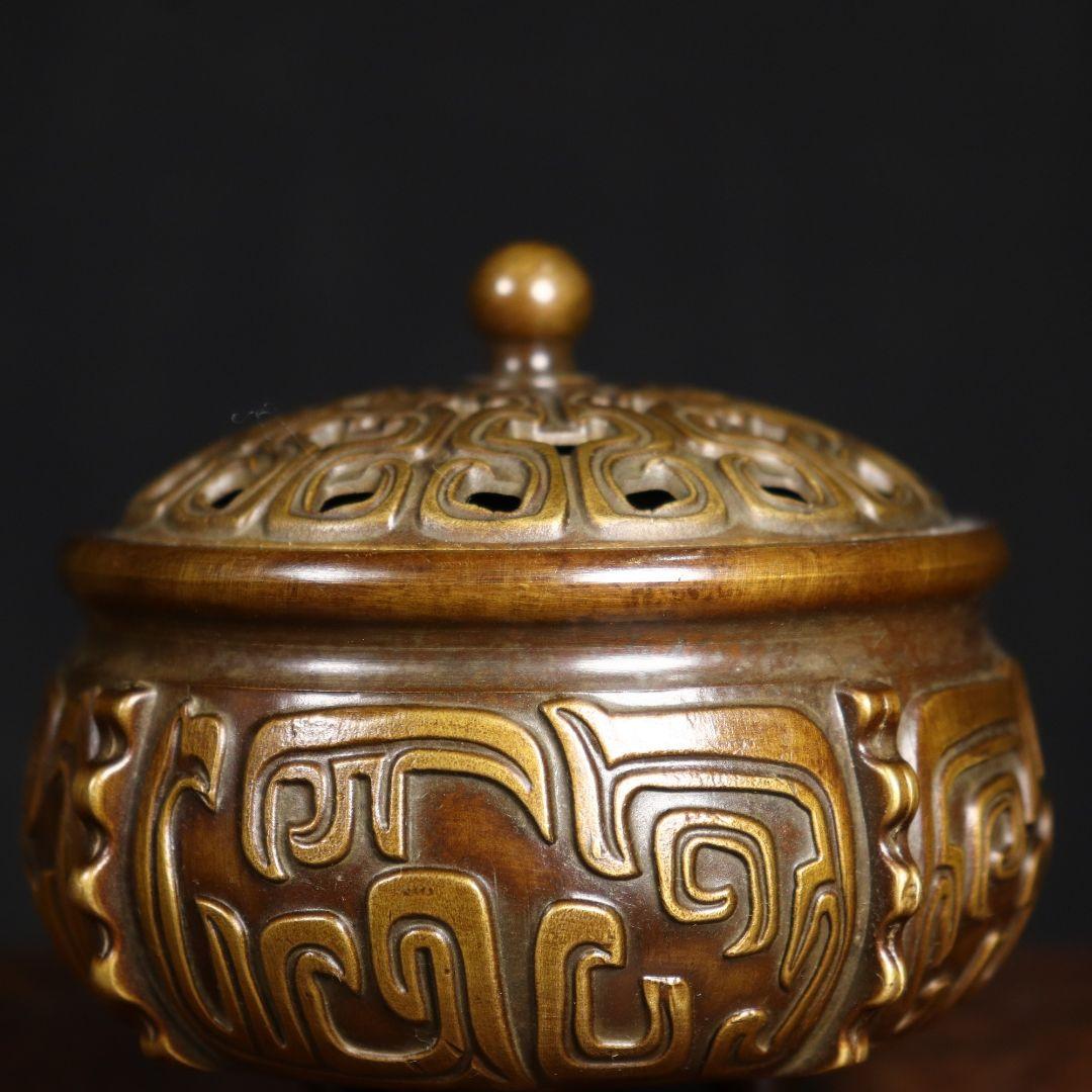 三足龍紋香炉 焼香香炉 茶道香炉 仏具 銅製品 装飾品 工芸品 置物