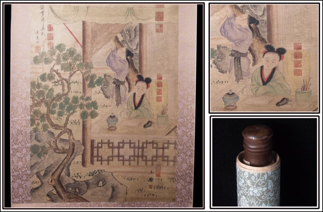 【骨董掛け軸】人物図 中国夏珪　　 南宋時代 肉筆保證 AK708A12-2