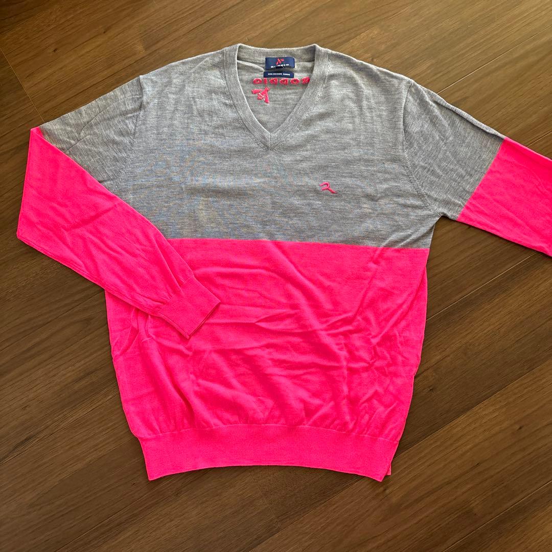 【極美品】RODDIO 100%カシミヤ セーター LL グレー/ピンク