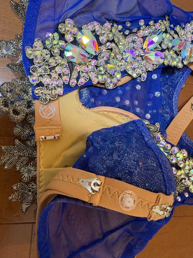 ベリーダンス 衣装 Sufel Boutique 青 メッシュ フュージョン